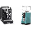 La Pavoni Mini Cellini, black + Eureka Mignon Specialita, CR tiffany blue