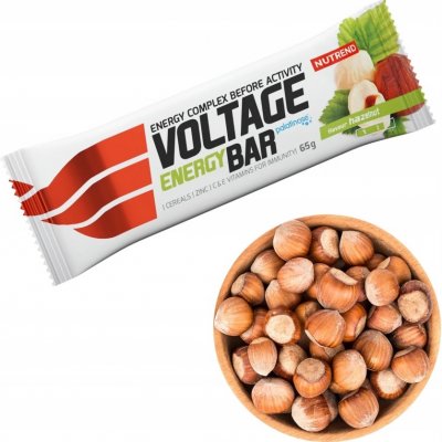 Carbo tyčinky Nutrend Voltage Energy Bar príchuť lieskový orech 65 g 1 ks
