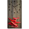 Nástenné hodiny tiché Chilli papričky 30x60 cm