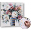 Maľovanie podľa čísel KVETY VO VÁZE – stredná náročnosť 50x50 cm - na ráme (Sada na maľovanie podľa čísel ARTMIE)