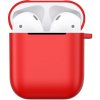 Matný plastový obal s karabínou pre Airpods - Červená