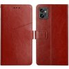 Peňaženkové kožené puzdro Y-SHAPED na Motorola Moto G32 - Hnedá