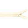 Nedeliteľný skrytý zips (3mm) rôzne farby - dĺžka 18 cm - 60 cm 50 cm Krémová