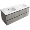 CERANO - Kúpeľňová skrinka Carole + keramické dvojumývadlo Todo - betónovo šedá - 121x49,5x46,5 cm CER-8050BD82991