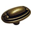 nábytková retro úchytka, kovová knopka 125, staromosadz, ovál 38x22mm