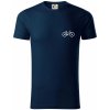 Obrázok kolesa na prsníku horský bicykel - Tričko z organickej bavlny - L ( Tmavomodrá (veľmi tmavá - skoro čierna) )