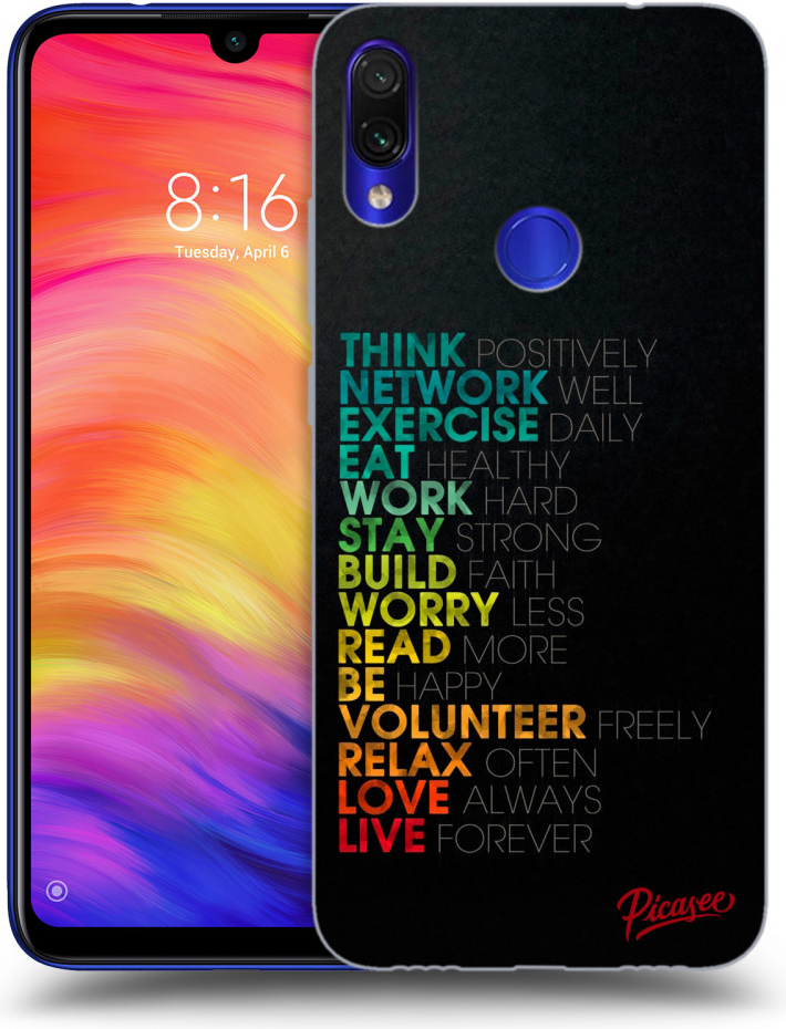 Púzdro Picasee silikónové Xiaomi Redmi Note 7 - Motto life čierne