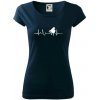 Piano ekg - krídlo - Dámske tričko Pure - L ( Tmavomodrá (veľmi tmavá - skoro čierna) )