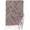Giftdecor Bavlněný přehoz, 150 × 125 cm, hnědý s pruhy