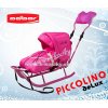 Sánky Adbor Piccolino De Luxe Ružové : Kolieska - Bez koliesok, Opierky nôh - Bez opierok