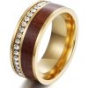 HARAHU Prsteň TR 17024 Zlatá/Hnedá KP17024 55mm