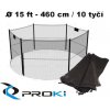 Linder Exclusiv | Ochranná sieť k trampolíne 460 cm - 10 tyčí PRO-215-10
