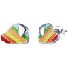 Linda's Jewelry Strieborné napichovacie náušnice Dúhový pes Ag 925/1000 IN367 +Darčeková krabička zdarma +Silikónová ochranná zarážka zdarma