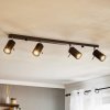 SOLLUX LIGHTING Stropné bodové svetlá Round v čiernej farbe, 4-plameňové lineárne - LW.0332