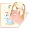 Doudou Darčeková sada ružová Zajačik Ciboulette s hrkálkou 21 cm