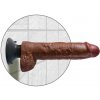 King cock - 25.5 cm vibrating cock with balls brown