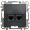 Schneider Electric SEDNA dátová zásuvka 2xRJ45 kat. 5e UTP, antracit SDD114452