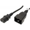 PremiumCord Kabel sítový propojovací 230V 10A 1m, konektory IEC 320 C13 - IEC 320 C20 kpsb1