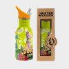 Water Revolution Detská nerezová Termo fľaša na pitie Dinoland green Potravinářská nerezová ocel 18/8, 500 ml