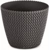 PROSPERPLAST Kvetináč SPLOFY ECO WOOD antracit Veľkosť: 21,8 cm