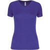 Kariban Tričko PA477 s výstřihem do V, sportovní, krátký rukáv, dámské COT20P47709201-violet S Fialová