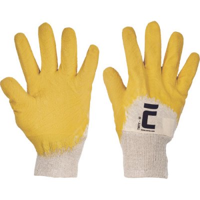 Cerva TWITE Pracovné rukavice 12 párov žltá 10/XL