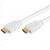 PremiumCord HDMI High Speed + Ethernet kabel,bílý, zlacené konektory, 5m