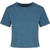Kariban Tričko Kariban PA4022 crop top, krátký rukáv, dámské COT204022agj01-duck blue h S Melír modrá duck
