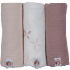 Lodger Swaddler Solid Matcha 70 x 70 Rose 3 ks