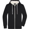 James & Nicholson Mikina s kapucí JN 1320 Sherpa na zip, s podšívkou, pánská COT021320aje13-black/natur 3XL Černá/naturální