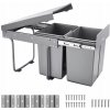 VEVOR výsuvný odpadkový kôš 20Lx2, skrytý odpadkový kôš do kuchyne