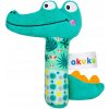 Akuku plyšová hrkálka pre bábätká píšťalka krokodíl 0m+