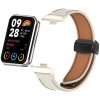 eses Kožený remienok s magnetickou sponou pre Xiaomi Redmi Watch 4, Smart Band 8 Pro a 9 Pro - Béžový