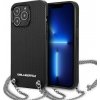 Karl Lagerfeld iPhone 13 Pro Leather Textured and Chain čierne