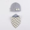 Dojčenská čiapočka so šatkou na krk New Baby Missy sivá - 80 (9-12m)