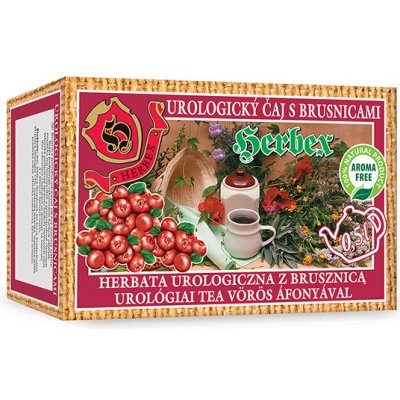 Herbex UROLOGICKÝ čaj S BRUSNICAMI bylinný čaj 20 x 3 g