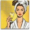 Vymalujsisam.sk Diamantové maľovanie - Pop art - Wellness a prosecco Veľkosť: 50x50cm, Rám: Na kartónovej doske, Diamanty: Hranaté