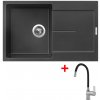 Granitový drez Sinks ULTIMA 790 Metalblack + drezová batéria FLEXIA