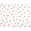 Bavlněná látka / plátno růžičky METRÁŽ - (1701) bílá
