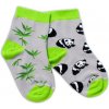 Baby Nellys Bavlnené veselé ponožky Panda - sivé, veľ. 104/116, 104-116 (4-6r)