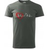 Nemecký ovčiak ekg - Klasické pánske tričko vyššej gramáže - 2XL ( Tmavá bridlica (sivá so zeleným nádychom) )