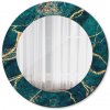 Zelený malachitový mramor Zelený malachitový mramor Okrúhle zrkadlo s motívom lsdo-00085