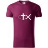 Ježíšova ryba - Tričko z organickej bavlny - XL ( Fuchsiová )