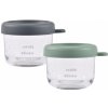 Beaba Tégliky na jedlo sklenené 2 x 150 ml Green Grey
