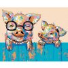 Diamondi Diamantové maľovanie - PRASIATKO S OKULIARMI A MALÝM PRASIATKOM Rámovanie: bez rámu a bez vypnutia plátna, Rozmer: 40x50 cm