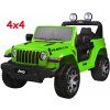 JOKO Elektrické autíčko JEEP Wrangler Rubicon 4x4, penové kolesá, kožené sedadlo, FM rádio, zelené