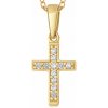 SOFIA zlatý prívesok krížik so zirkónmi PAK10964/G