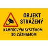 Ceduľa Objekt Strážený - Kamerovým systémom so záznamom 30cm x 20cm Plechová tabuľa