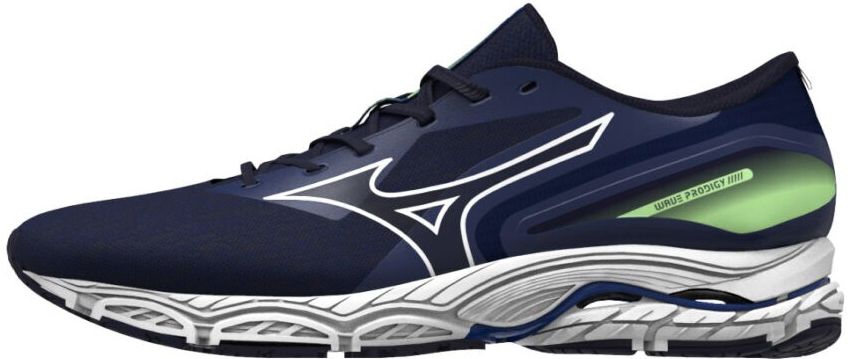 Mizuno Wave Prodigy 5 Pánska bežecká obuv Blue Depths White Techno Green