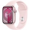 Apple Watch Series 9 41mm Růžový hliník se světle růžovým sportovním řemínkem - M/L